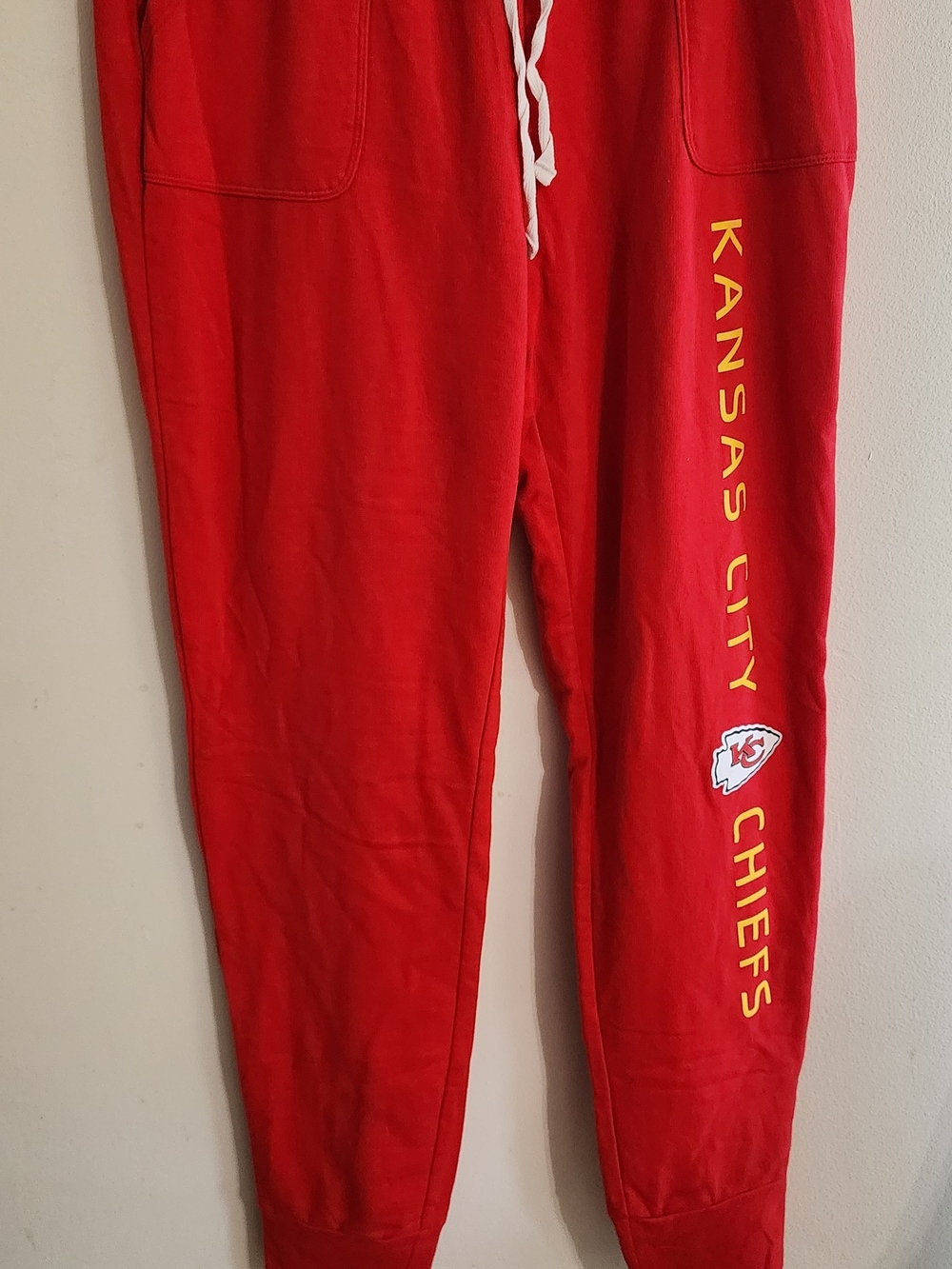 Fanatics Kansas City Chiefs Red Jogger Sweatpants Drawstring Pockets Medium
